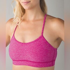 Lululemon Flow Y Bra IV in Heathered Jewelled Magenta - Size 6